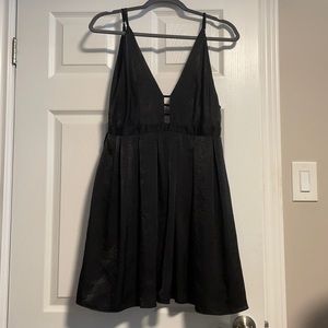 Free People gabby party mini dress black plunge